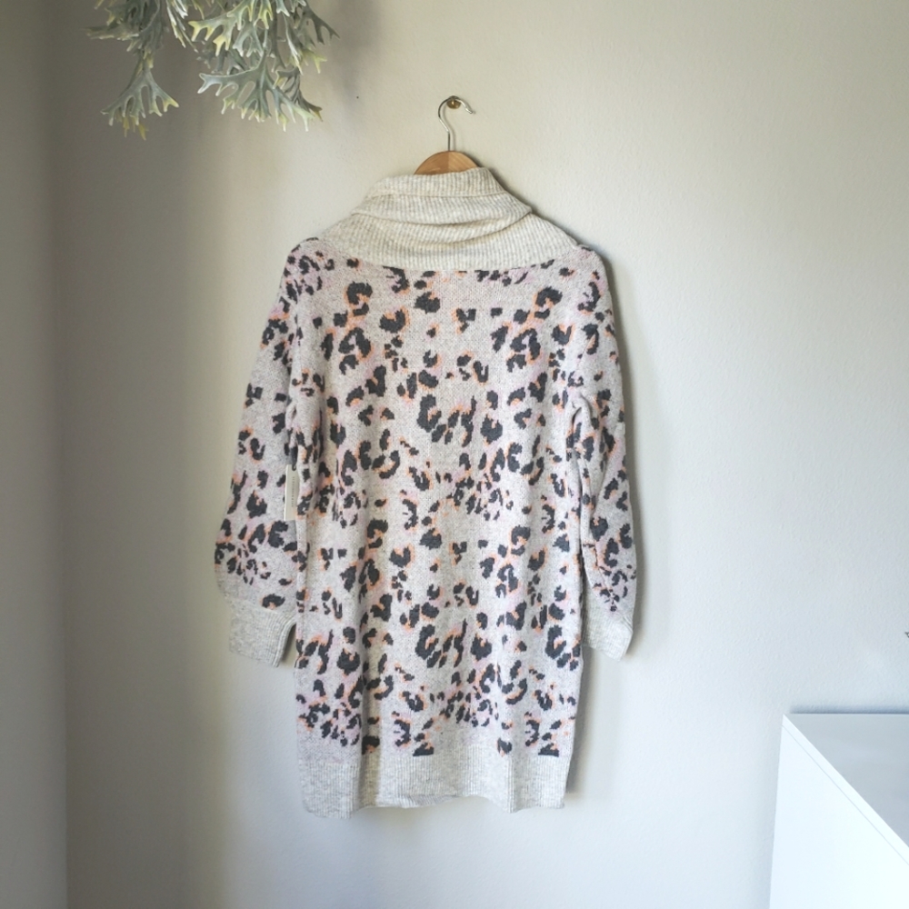 Anthropologie | Emmy Cowl Neck Leopard Print Tunic Sweater - Picture 7 of 16